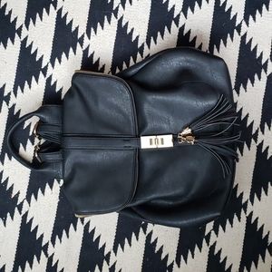 Black backpack purse
